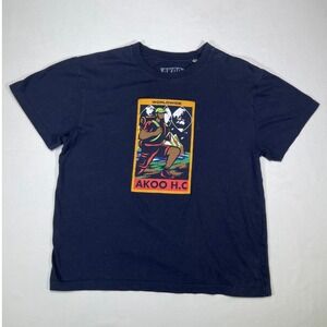 AKOO H.C. Black Graphic T-Shirt Men's Size Large Worldwide Hip Hop Streetwear